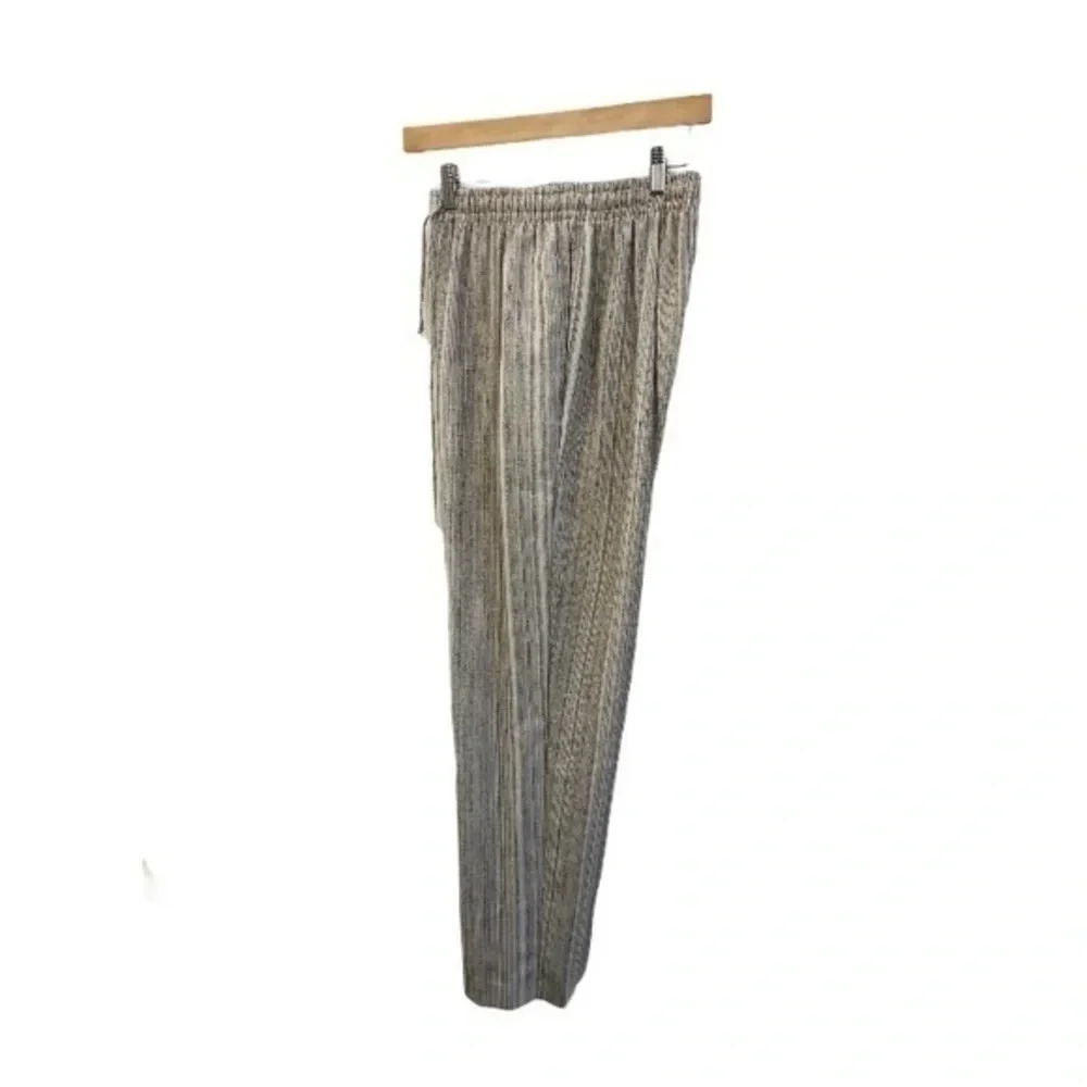 Alfred‎ Dunner Crinkle Pin Stripe Size 8 Elastic Waist Pant Suit Neutral Colors‍ - Picture 6 of 16